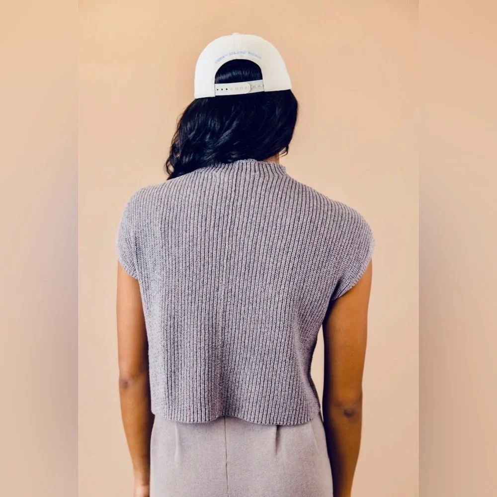 NEW FREE PEOPLE - Oversized Ribbed Mock Neck Spring/Summer Sweater Top - Picture 2 of 7